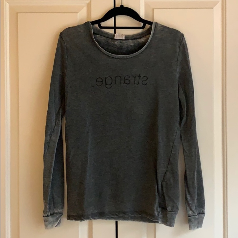 Zara Gray Burnout Graphic T Shirt
